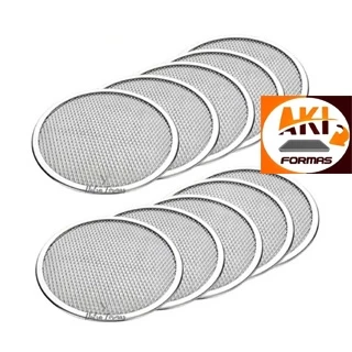 TELA DE PIZZA 35 CM COM MALHA DE ALUMINIO 15X8 KIT COM 10 PEÇAS COM NOTA FISCAL