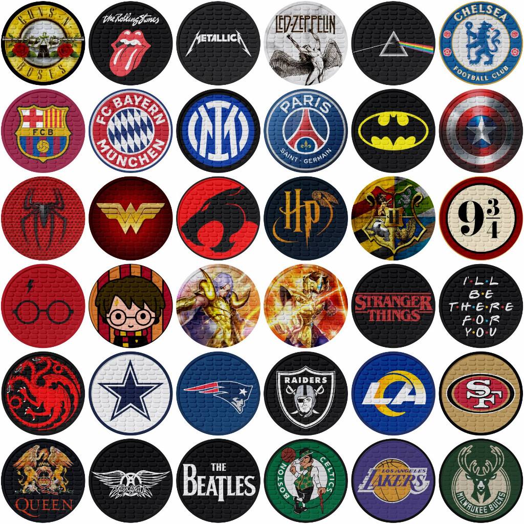 Porta Copos Times De Futebol Brasileiro Europeu Basquete Bandas De Rock Harry Potter Marvel Herois