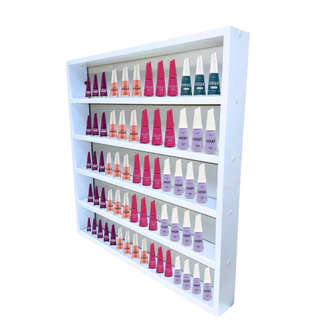 Nicho Expositor Esmaltes Organizador Esmalteira 200 Esmaltes 5 Prateleiras 100% MDF Branco
