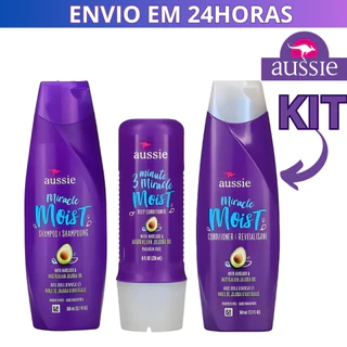 kit Shampoo, Condicionador e Mascara Completo Aussie 360ml Jojoba Avocado