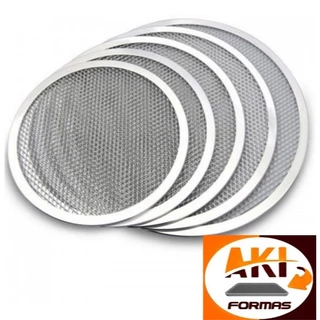 TELA DE PIZZA 25/30/35/40 KIT COM 2 PEÇS DE CADA TELA 15X8 DE ALUMINIO COM ARO DE ALUMINIO COM NOTA