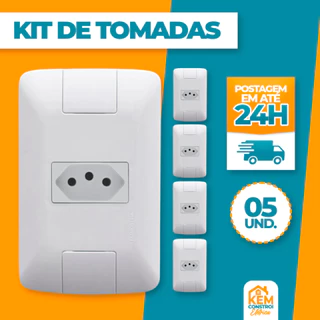 Kit 05 Conjunto Tomada Simples 20A Tramontina Linha Aria