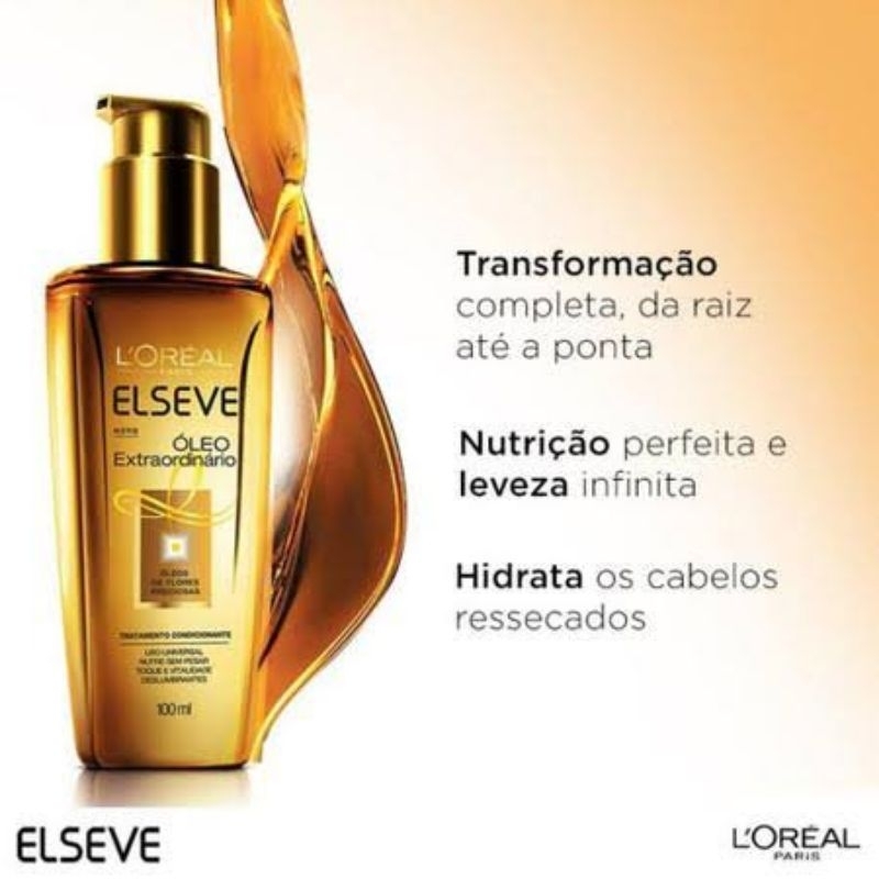 Óleo Extraordinário Nutrição Elseve Tratamento Sublime ou Gloss Elixir ...