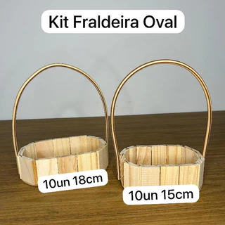 Kit 20 Cesta Madeira Oval 10 de 15cm+10 de 18cm c Alça Pascoa Presente Natal Cosméticos