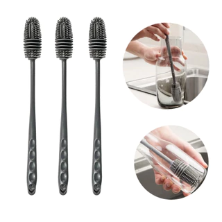 Kit C/ 3 Escova De Lavar Garrafa Mamadeira Copos Multiuso De Silicone Escovas