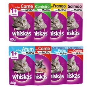 KIT ATÉ 25 SACHES WHISKAS SABORES VARIADOS PORTE ADULTO OU FILHOTE