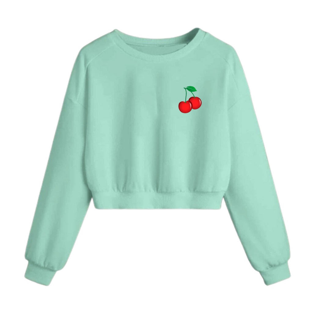 Cropped Moletom Blusa Frio Cereja Cherry Lançamento