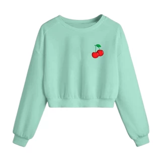 Cropped Moletom Blusa Frio Cereja Cherry Lançamento