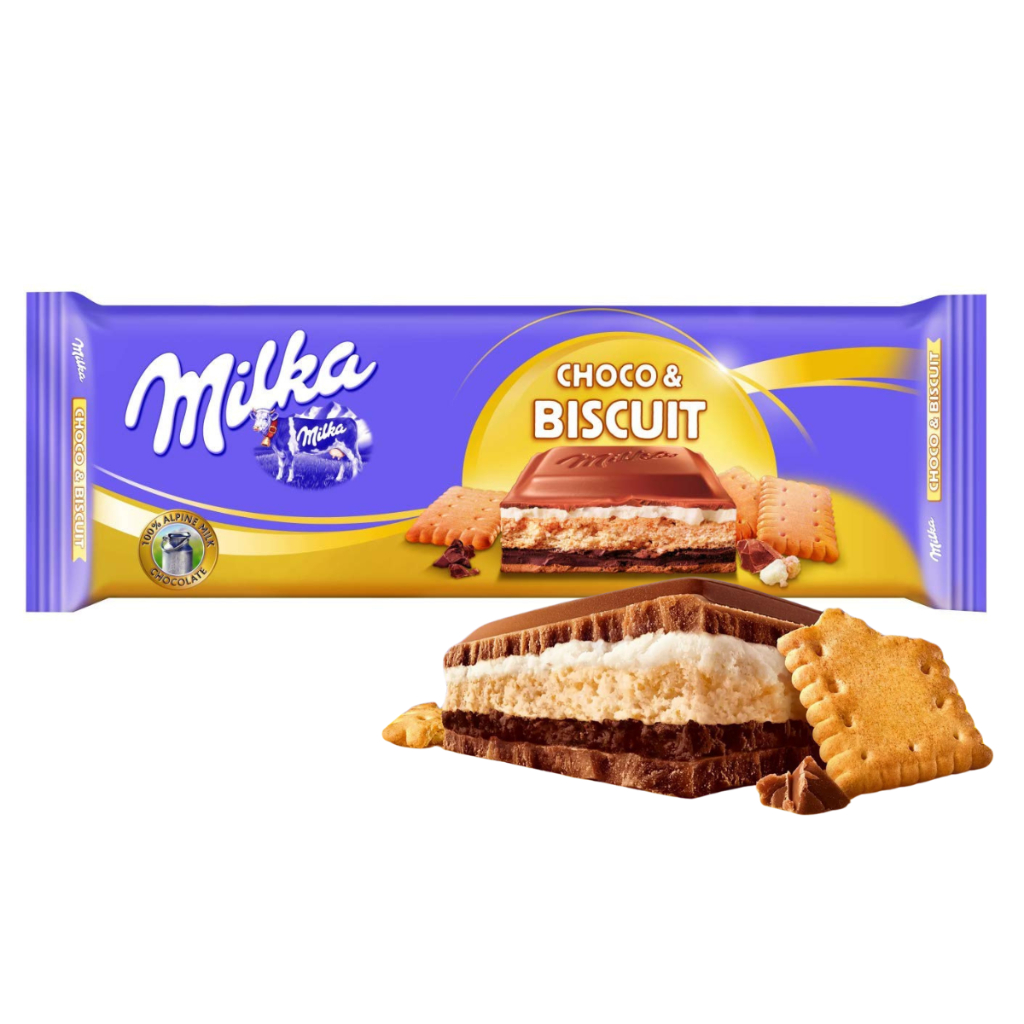 Barra De Chocolate Choco & Biscuit Milka 300g | Shopee Brasil