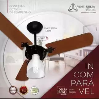 Ventilador de Teto Venti Delta silencioso, econômico e de 3 velocidade 127 V