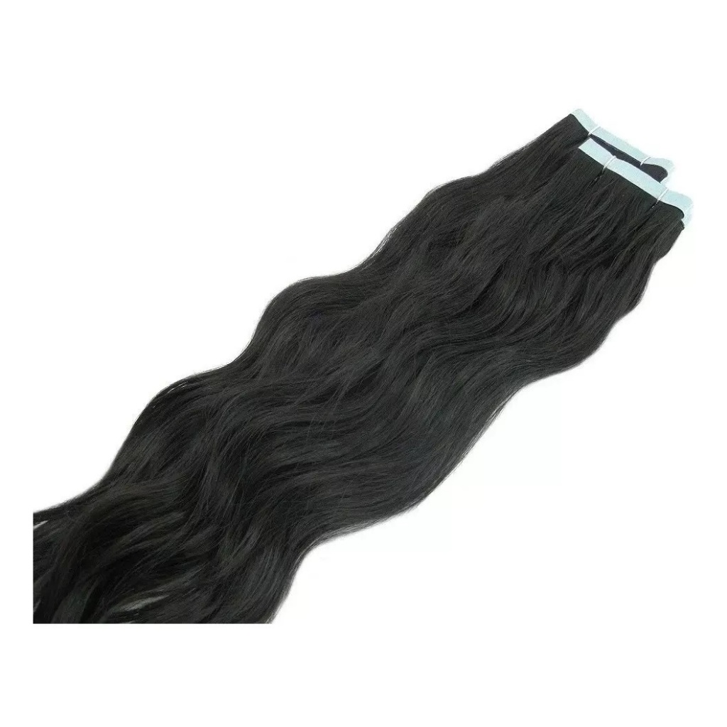Mega Hair Castanho Ond. Fita Adesiva 50cm - 1 Telas | Shopee Brasil
