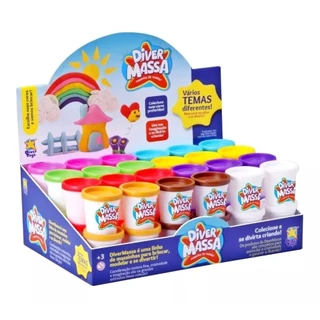 Kit Massinha de Modelar com 48 Potes Display Divertoys Brinquedos