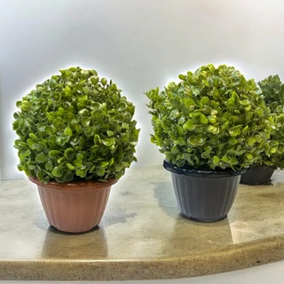 Kit 2 Buchinhos Artificial 18Cm E 2 Vaso Decorativo Topiaria