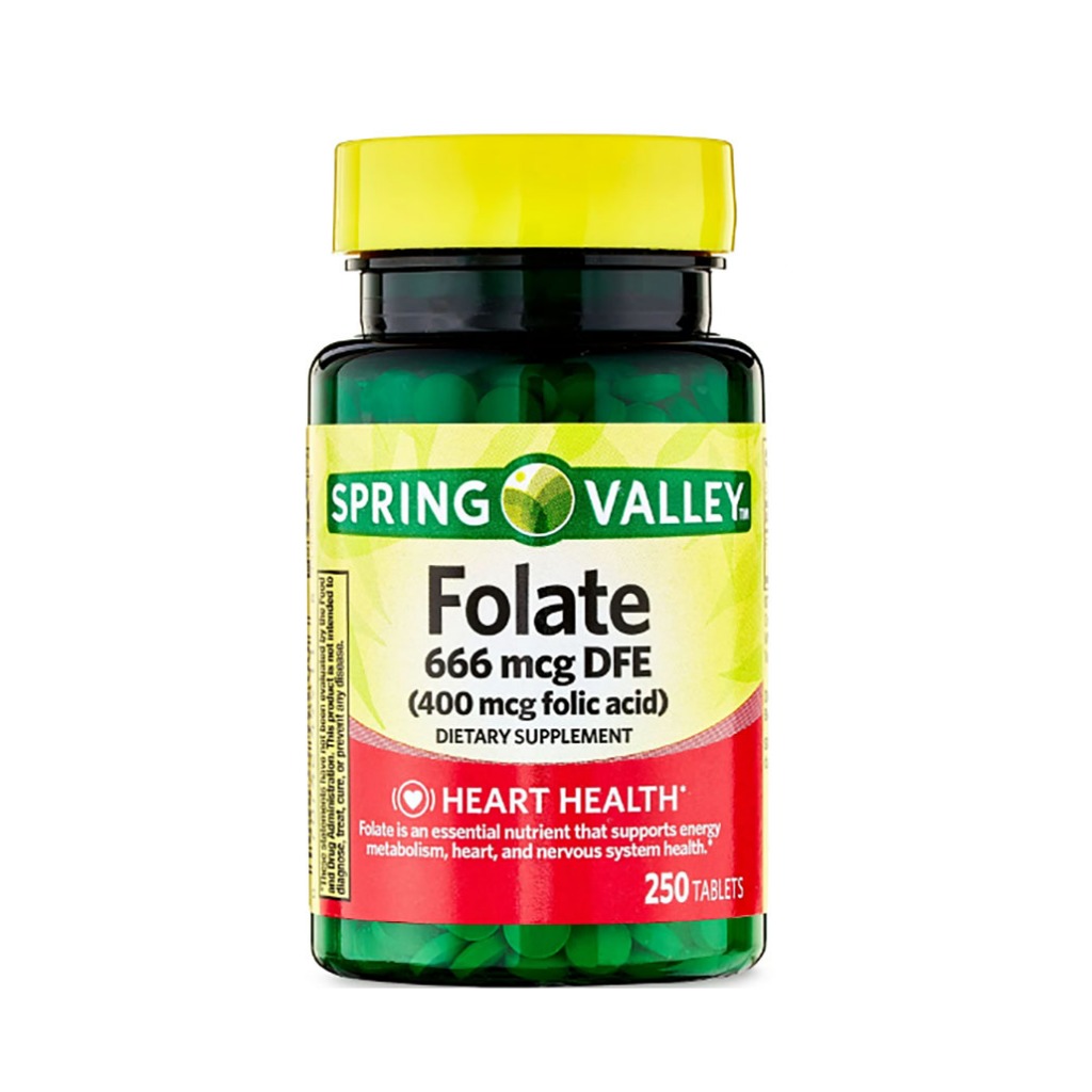 Folate 666mcg Spring Valley DFE (Folic Acid 400 mcg) C/250 Tablets ...