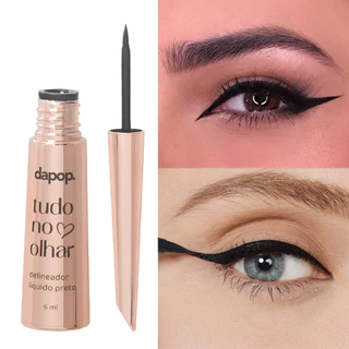 Delineador Líquido Preto Tudo No Olhar 6ml - Dapop