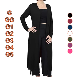 Max Cardigan Super Longo Manga Longa Plus Size Sobretudo G GG G1 G2 G3 G4 G5