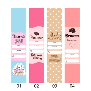 60 Cintas, Faixa, Rótulo Para Brownie 4x20cm Personalizada