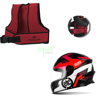 Kit Capacete Infantil Etceter Fechado + Colete Protetor Cinto Segurança Para Moto Crianças