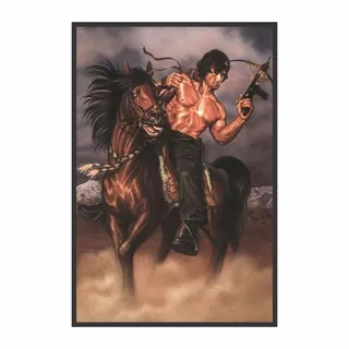 Quadro Decorativo Rambo 3 Silvester Stalone com Moldura