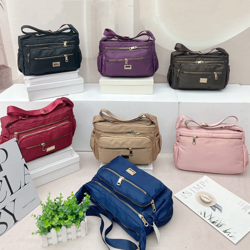 Bolsa Feminina Transversal Impermeável Tecido Nylon | Shopee Brasil
