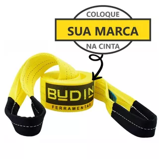 Cinta Fita para Reboque e Arraste Personalizada Budin - 10 Toneladas - 8 Metros P/ Puxar Carros, Veículos Off-road 4x4 Caminhões, Tratores