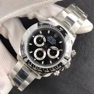 Relógio Masculino Daytona RLX RESISTENCIA D'ÁGUA Prateado Dourado Banhado á Ouro 18K Aço Inoxidável Homem Luxo