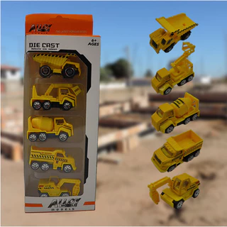 Brinquedo Kit Com 5 Carros De Construção De Metal OK076