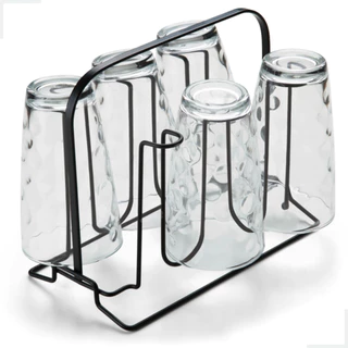 Porta Copos Escorredor Suporte Copos Para 6 Copos Cozinha Mesa Preto Arthi em Oferta na Shopee