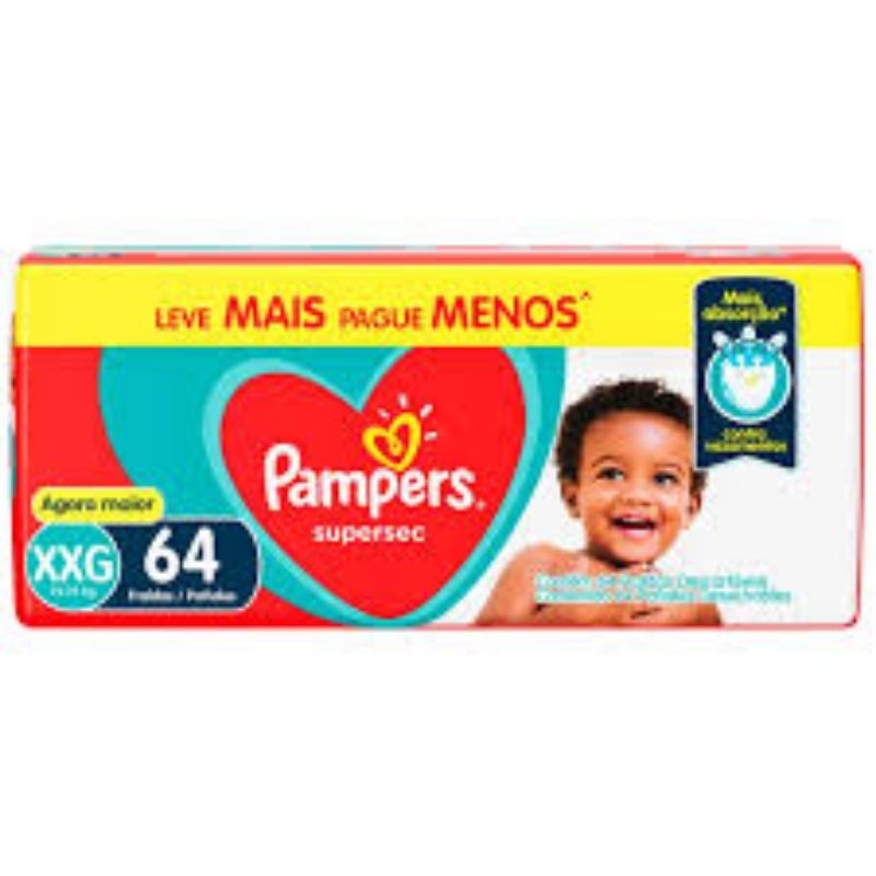 Pampers supersec xxg 64 unidades | Shopee Brasil