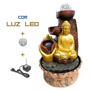 Fonte De Agua Cascata Buda Decorativa Feng Shui