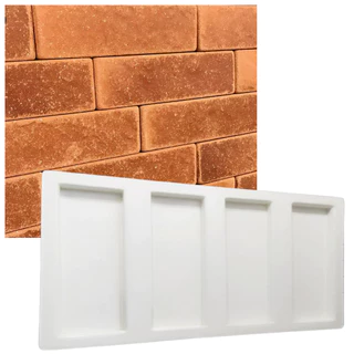 Forma 3d Molde 4 Tijolo Liso bricks 25x8cm ABS 2mm Molde para cimento/gesso/concreto F241