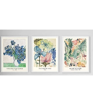 Quadros decorativos Pinturas Flores aquarelas (3 peças)