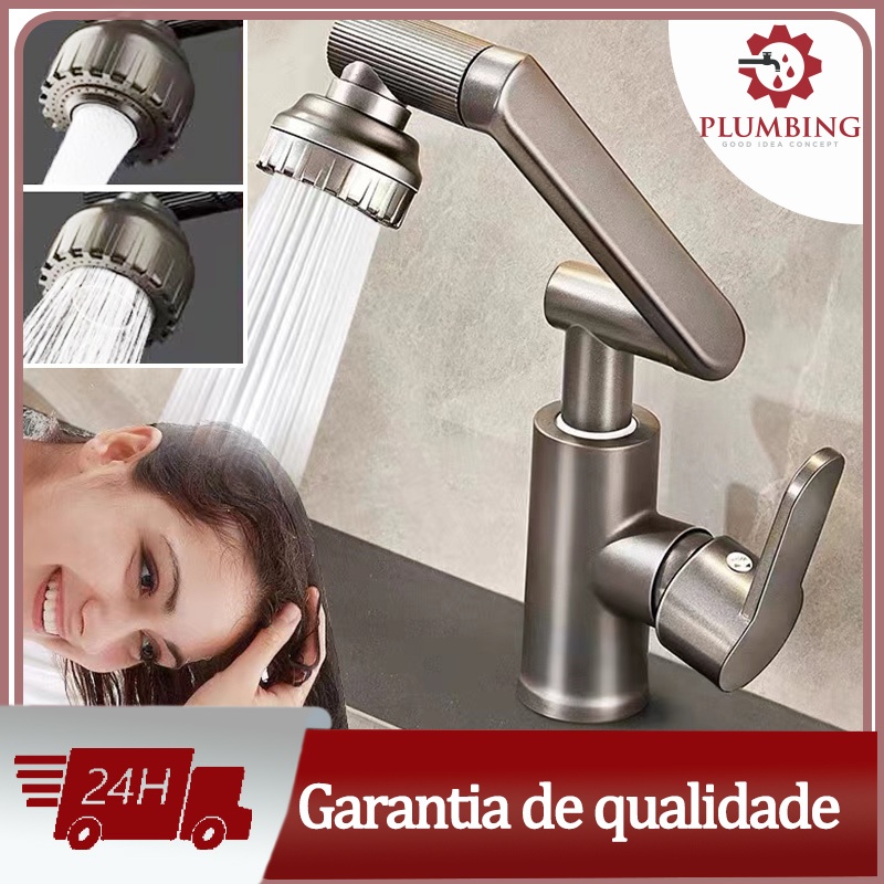 torneira para banheiro 360° rotativa quente e fria