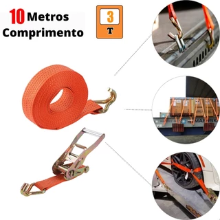 Cinta Catraca Para Amarração De Carga 10 Metros Tração Catracada