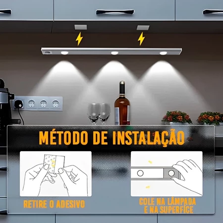 60CM Luz LED Sem Fio sensor De Inteligente Do Guarda Roupa Quarto De Carregamento USB