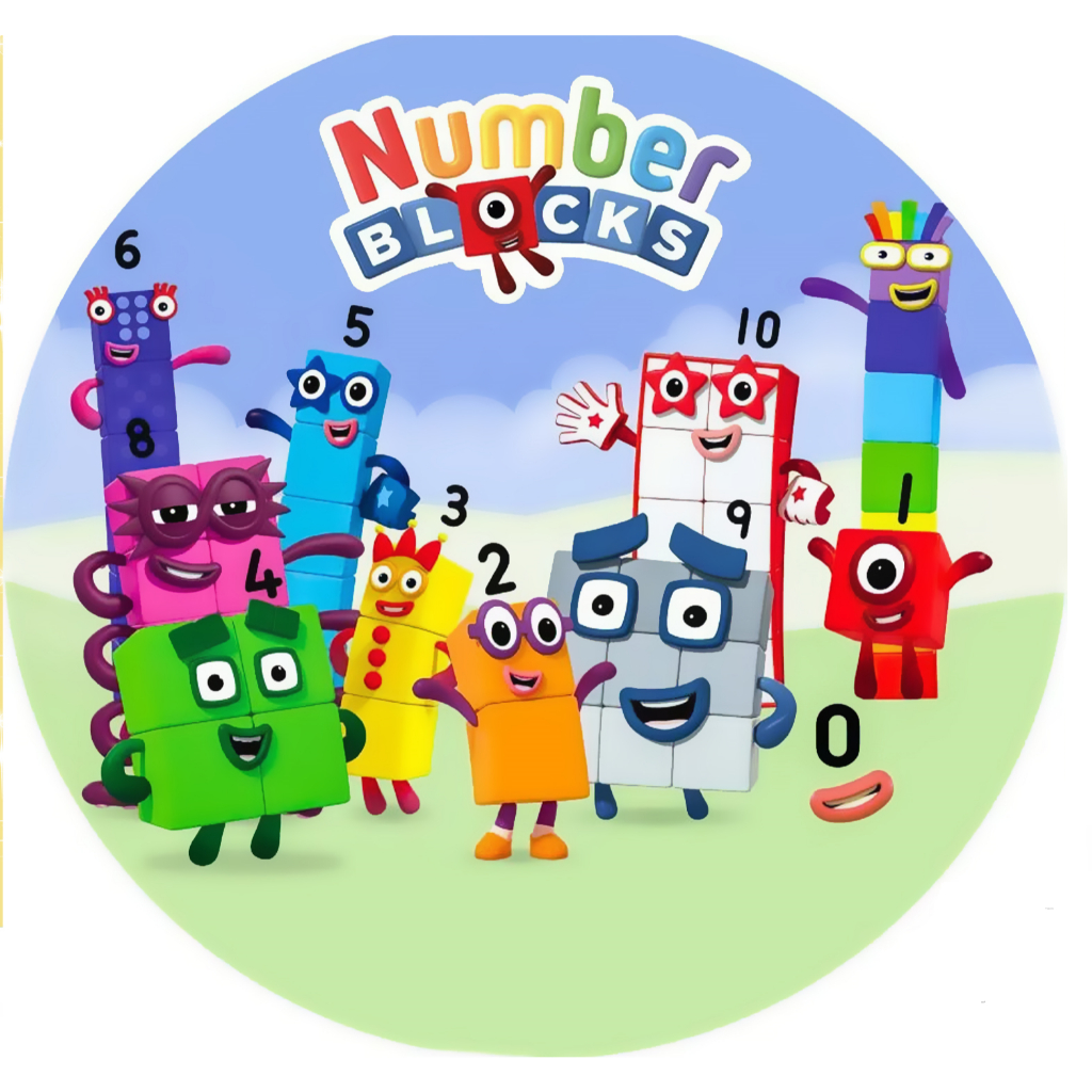 Painel para Festa Sublimado Redondo Tema Number Blocks | Shopee Brasil