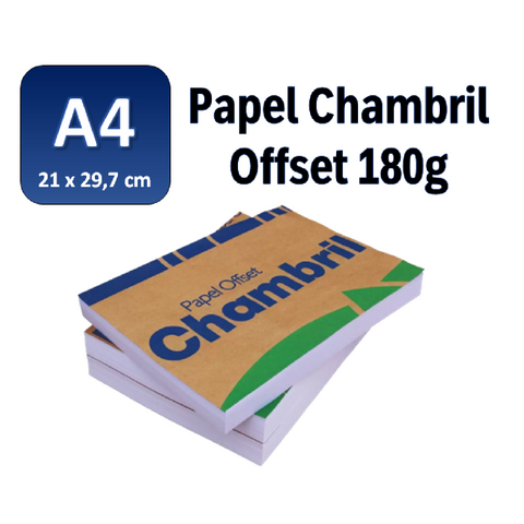 Papel Chambril Sulfite Offset 180g A4 Branco Com 50/100/250 Folhas