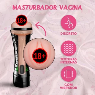 Masturbador Texturizado Realista Vagina Buceta Lanterna Cyberskin Vibrador Masculino Punheta sexshop
