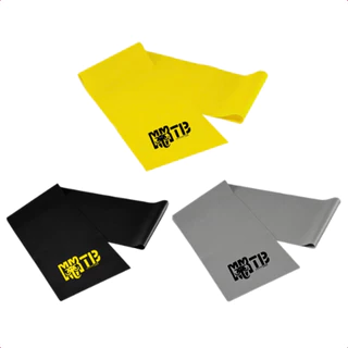 Faixa Elastica Yoga Pilates Fisioterapia e Exercicio funcional Kit c/ 3 resistências Medida 150x15cm