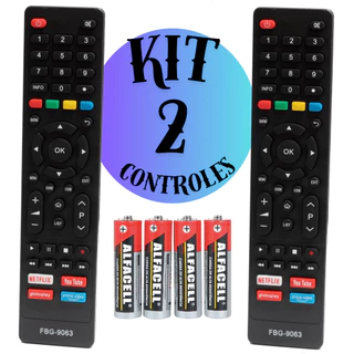 KIT 2 Controle para Tv Philco Compativel com Smart Tv Philco Netflix Youtube