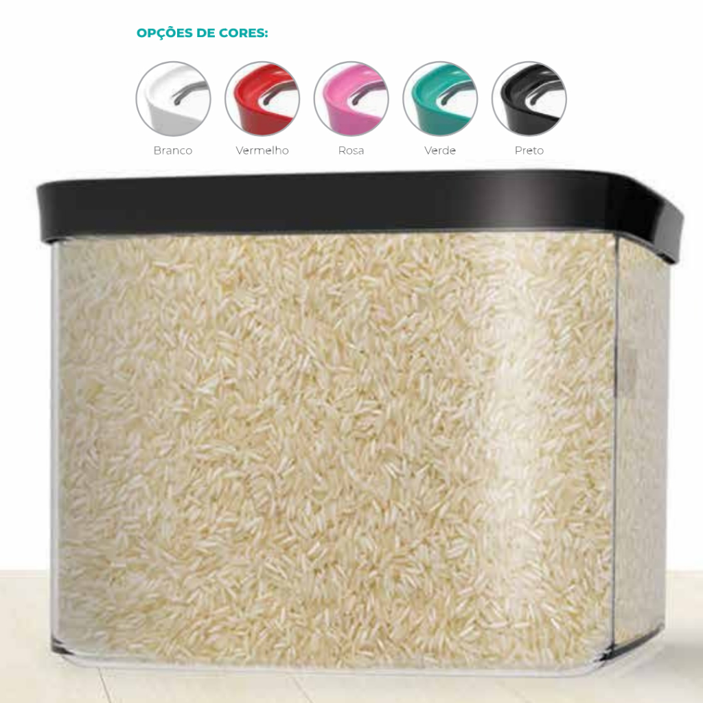 Pote Hermético Arroz 4 Litros Super resistente Helsim