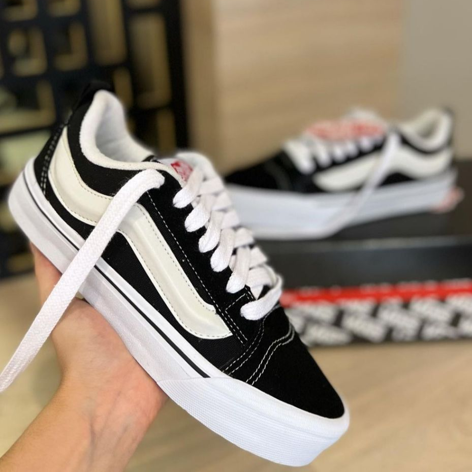 TÊNIS VANS KNU SKOOL BLACK TRUE WHITE LANÇAMENTO