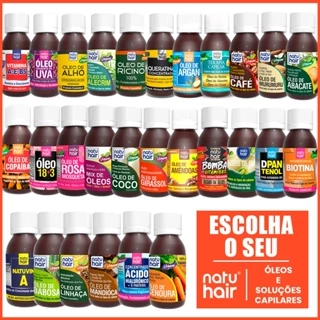 Óleo Capilar Natuhair 60ml Brilho Hidratação Crescimento Nutrição Restauração Fortalecimento Bomba de Vitaminas