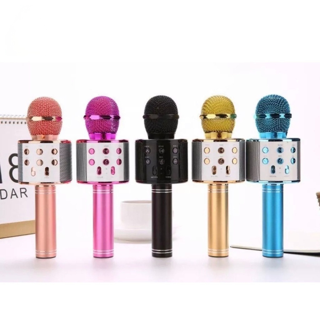 Microfone Karaokê Bluetooth Efeito De Voz Recarregável