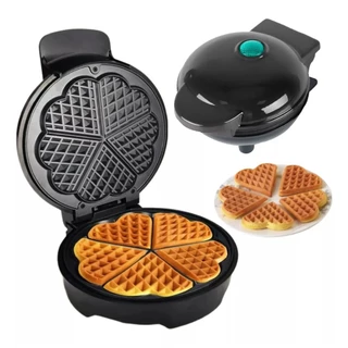 Máquina de Waffle de Formato de 5 Corações com Design Compacto, Fácil de limpar, Superfície antiaderente, Perfeito para café da manhã e sobremesa