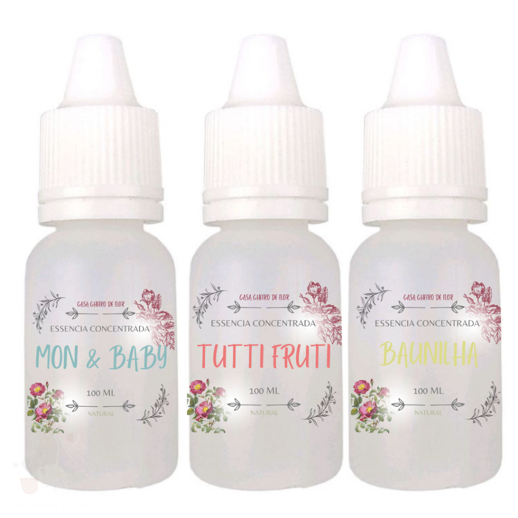Kit 3 Essências Vegetais Para Velas Aromática Artesanais