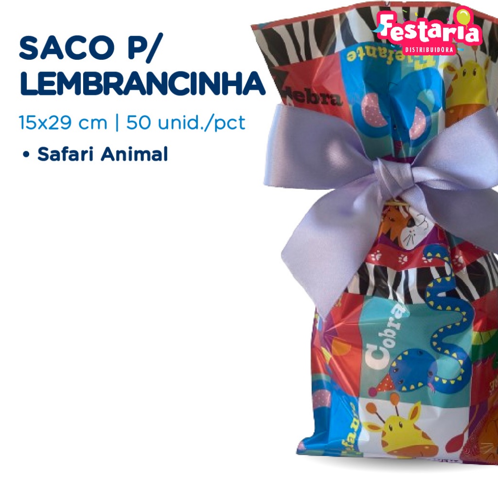 Embalagem Saco Lembrancinha Decorado 15 x 29 Infantil - 50 un. - Cromus