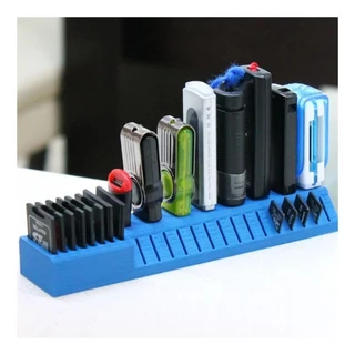 Organizador de Mesa Suporte Pendrive USB Cartão de Memória SD e Micro SD