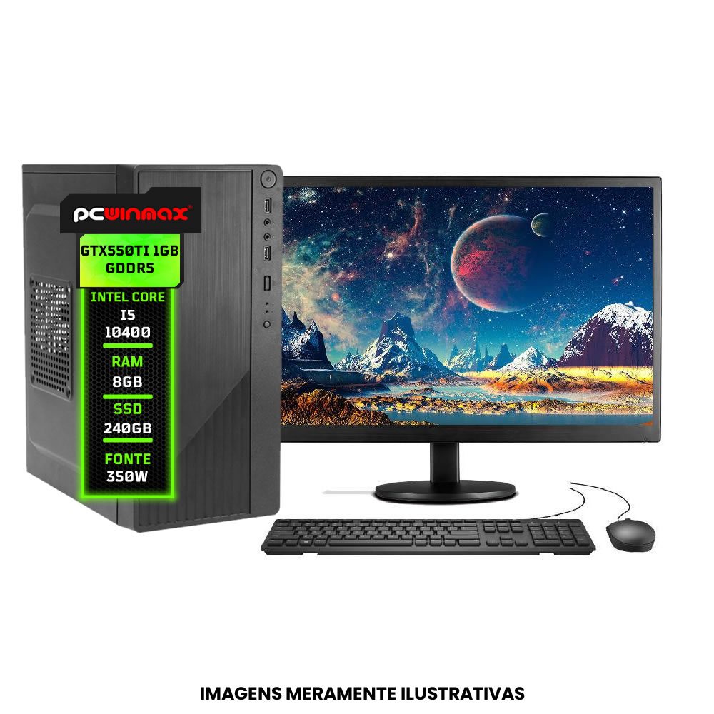 COMPUTADOR COMPLETO, INTEL CORE I5, 10400F 10A GERAÇÃO, 8GB DDR4