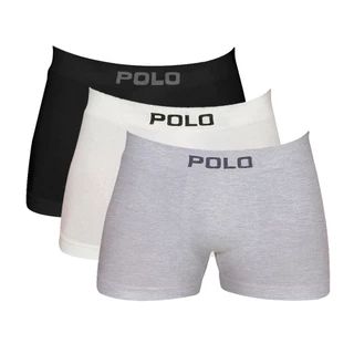Kit C/3 Cuecas Boxer Polo 781 Algodão Sem Costura Sortido